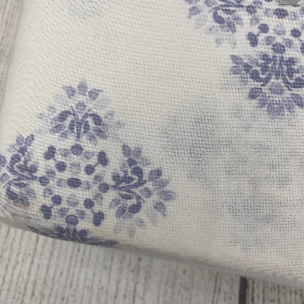 Rachel Ashwell Sheet Set King White Purple Damask Medallion 100% Cotton Floral